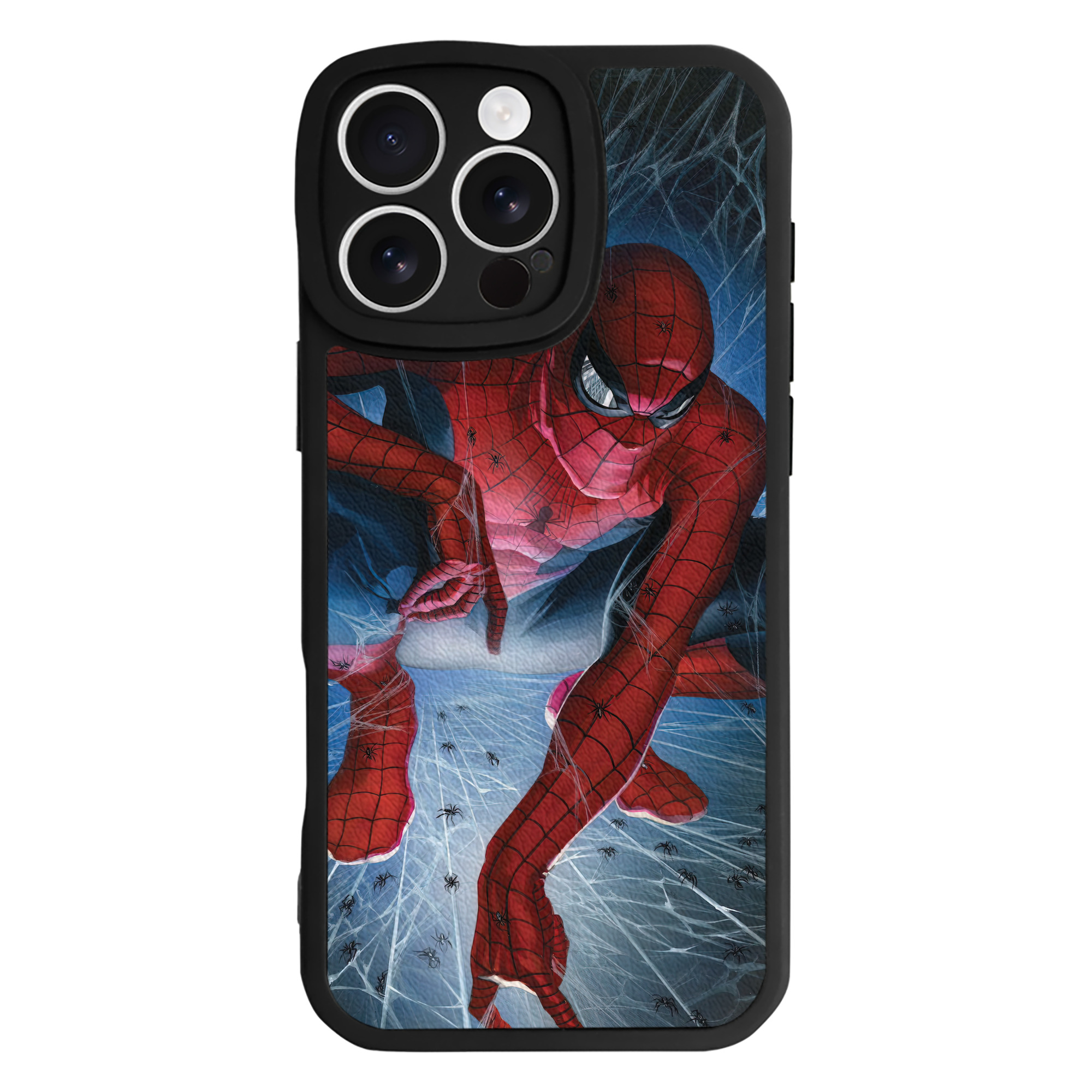 （画像用） Spider Man スパイダーマン 【iPhone 16シリーズ対応】シリコンスマホケース（レザー調） 材質：シリコン